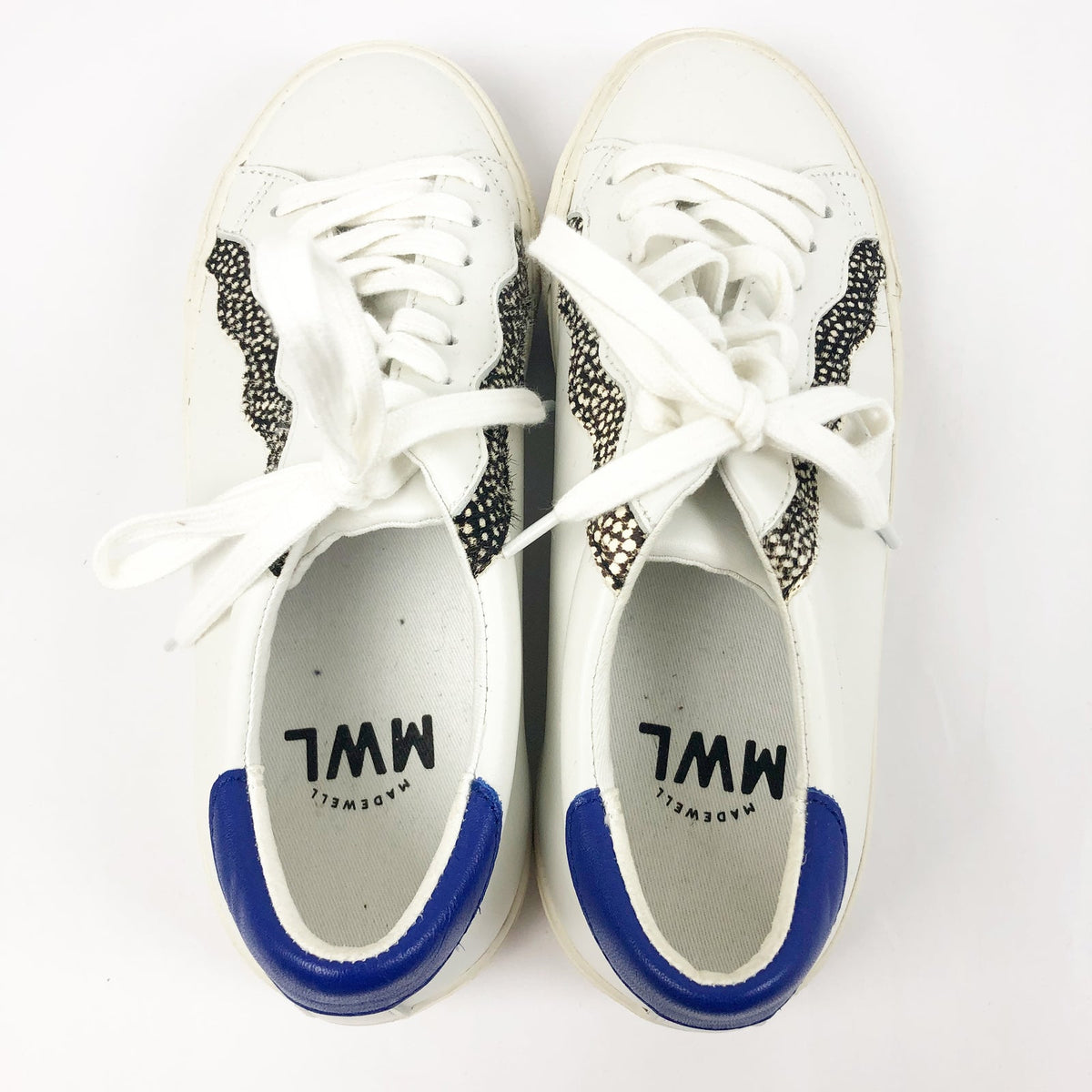 MADEWELL Womens Sidewalk Low-Top Sneakers Size 6 White Leather Wave NWOB