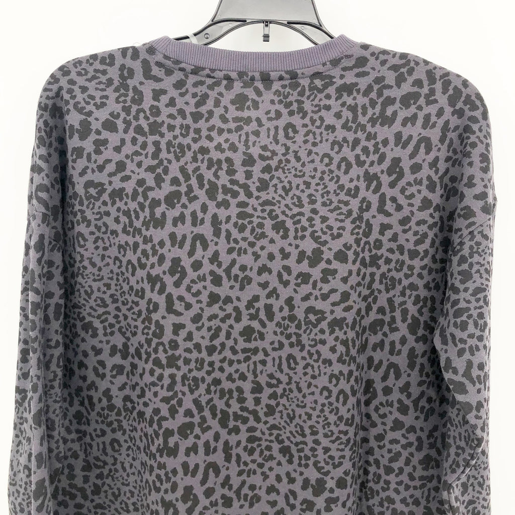 Ideology Womens Cheetah Print Sweatshirt XS Black Crew Neck NWT