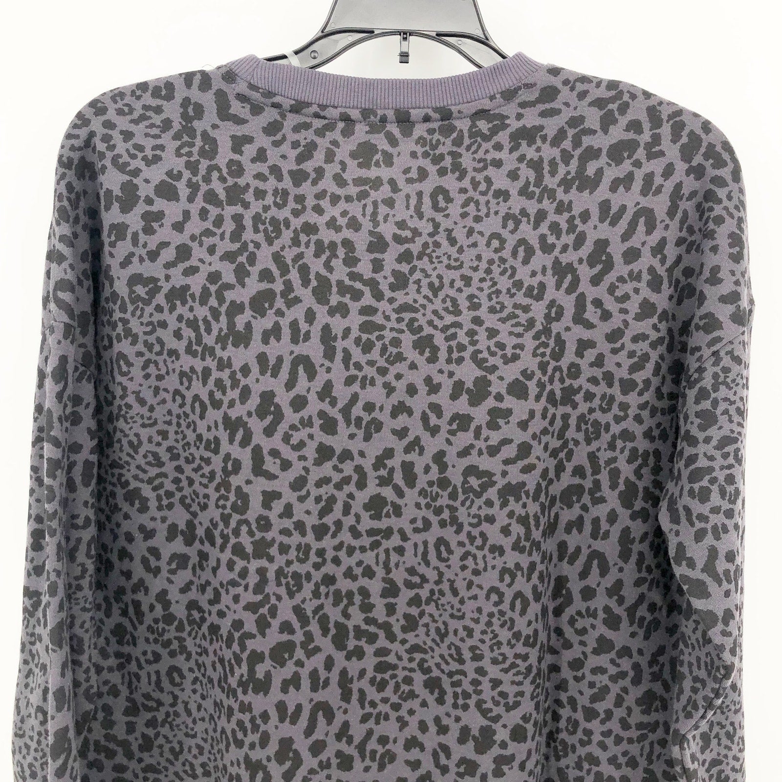Ideology Womens Cheetah Print Sweatshirt XS Black Crew Neck NWT