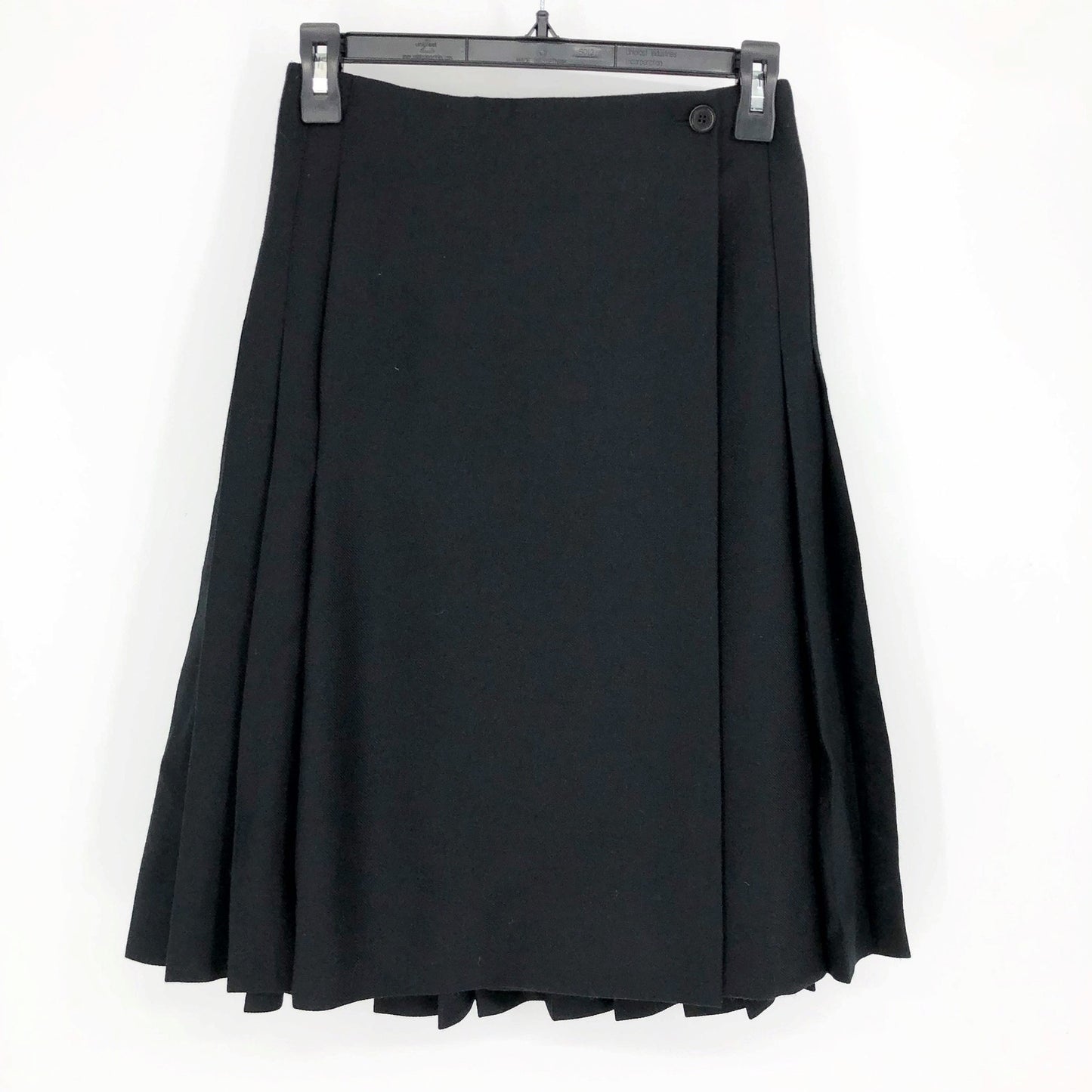 BURBERRY Women's Pleated Asymmetrical A-line Skirt Size 2 Black
