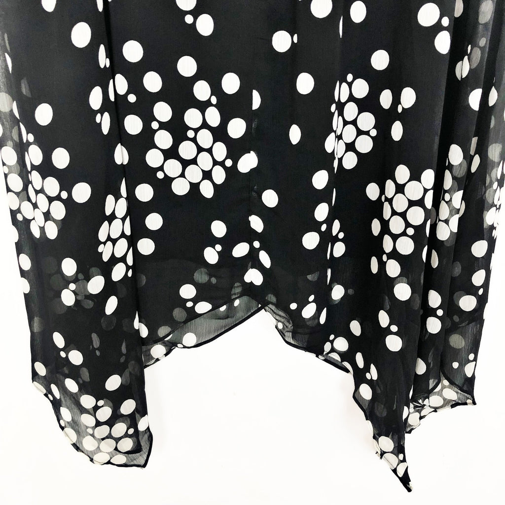Estelle Womens Adele Spot Midi Skirt 2X Black White Handkerchief Hem NWT