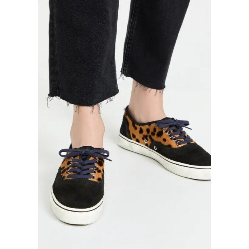 RE/DONE Womens 70s Low Skate Sneakers EU 40 US 9.5 Tan Leopard Calf Hair NWOB