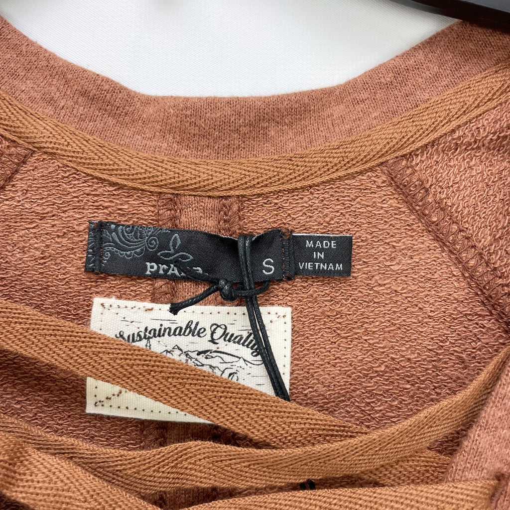 prAna Womens Cozy Up Terry Dress Small Roux Heather Orange NWT