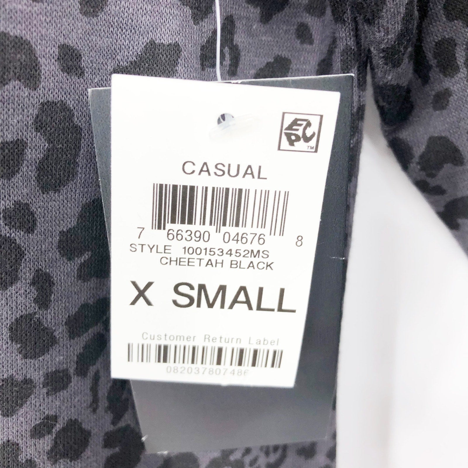 Ideology Womens Cheetah Print Sweatshirt XS Black Crew Neck NWT
