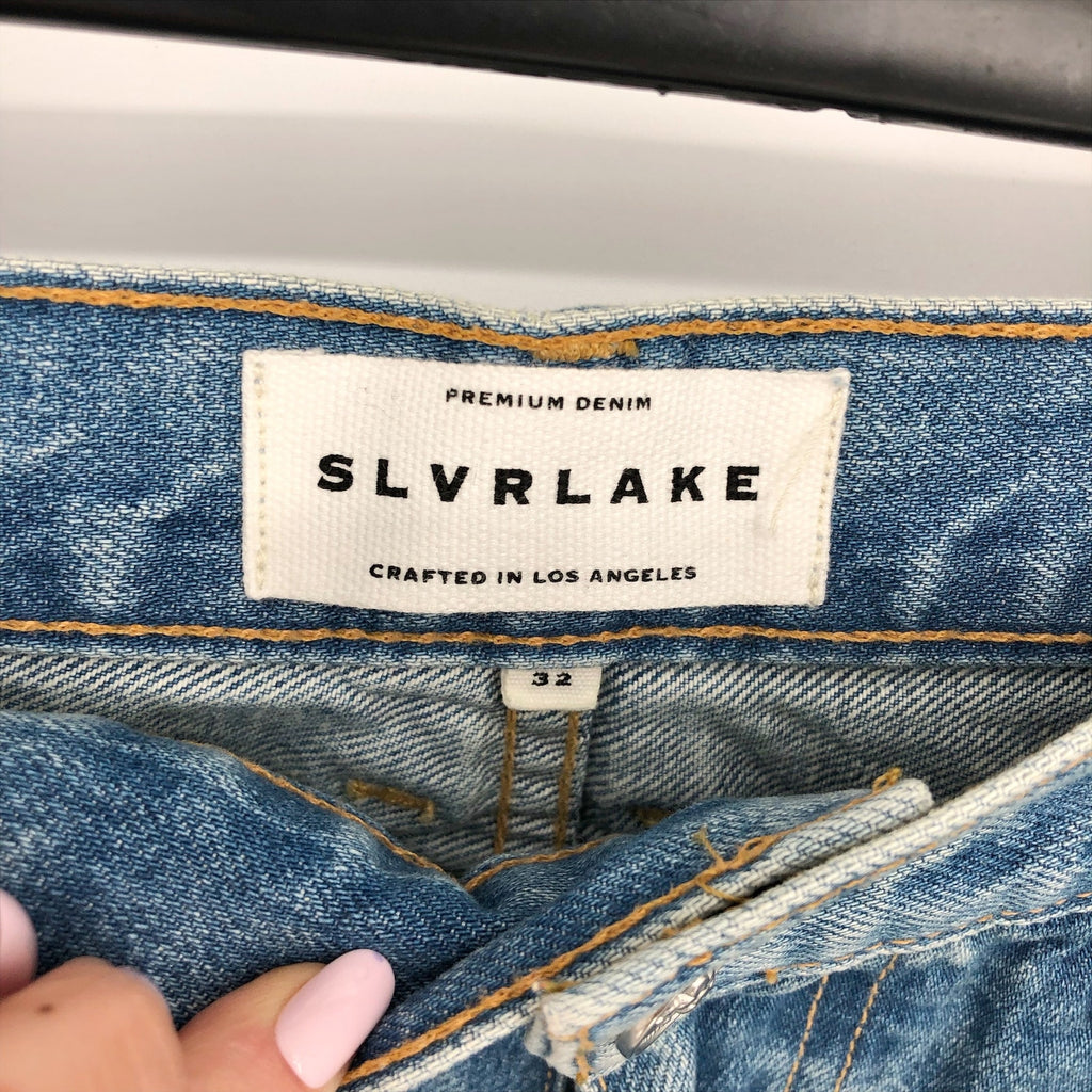 SLVRLAKE Womens London Crop Jeans Size 32 US 14 Love Matters Blue High Rise NWOT