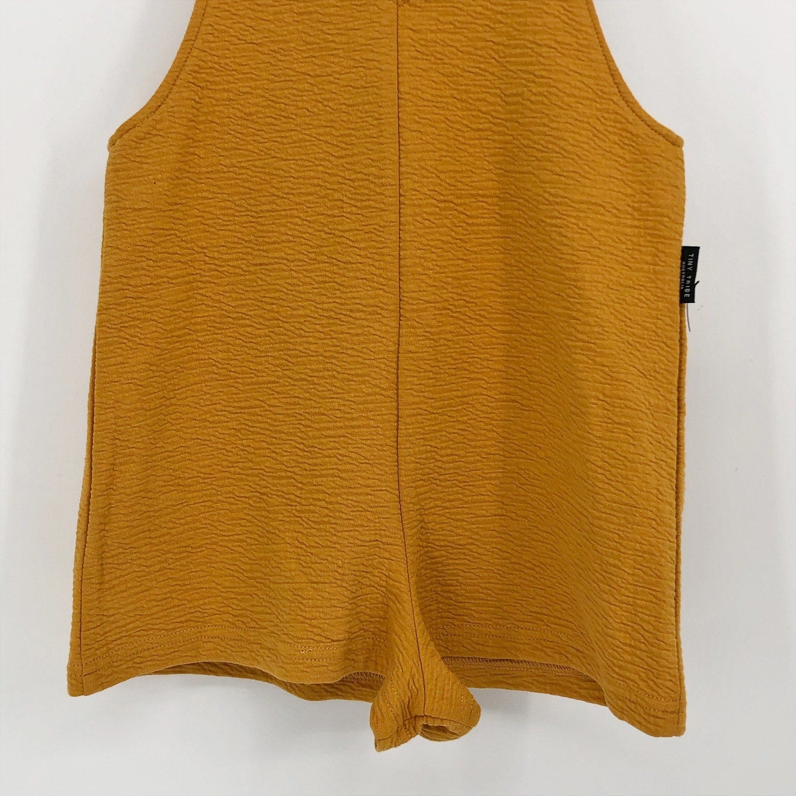 TINY TRIBE AUSTRALIA Kids Knot Overalls US 6 Gold Stretch Knit Pockets NWOT