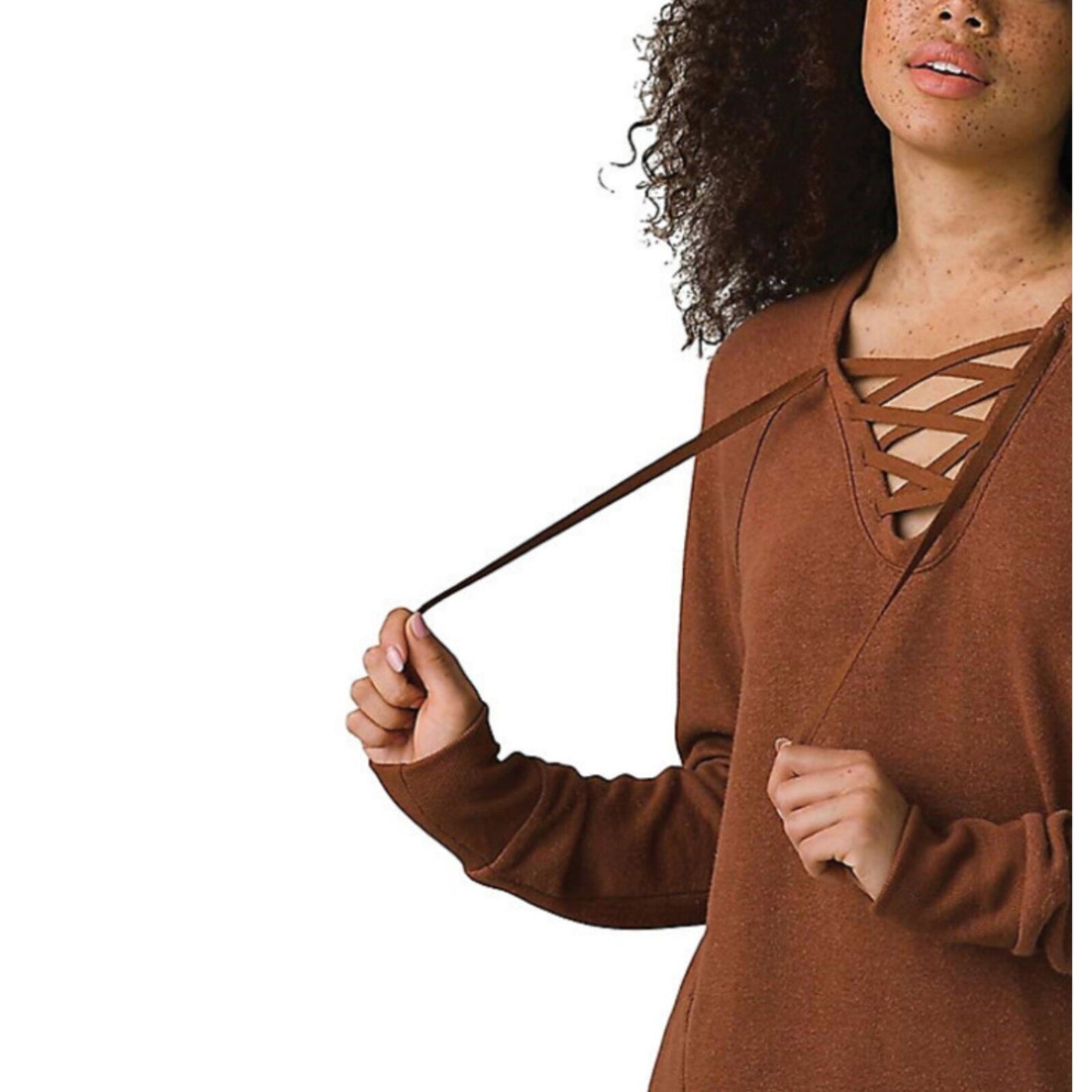 prAna Womens Cozy Up Terry Dress Roux Heather Orange SMALL