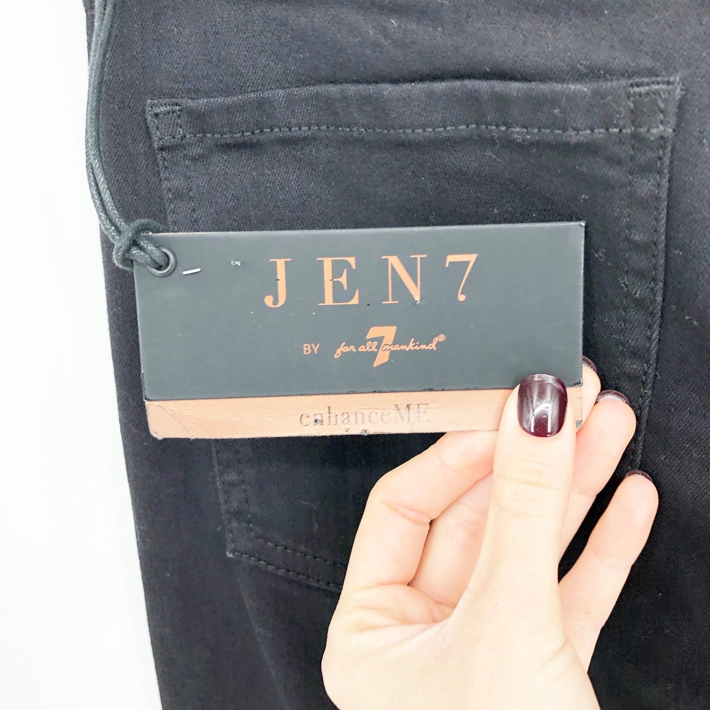 JEN7 7 For All Mankind Womens Skinny Ankle Jeans 6 Black Denim Stretch NWT