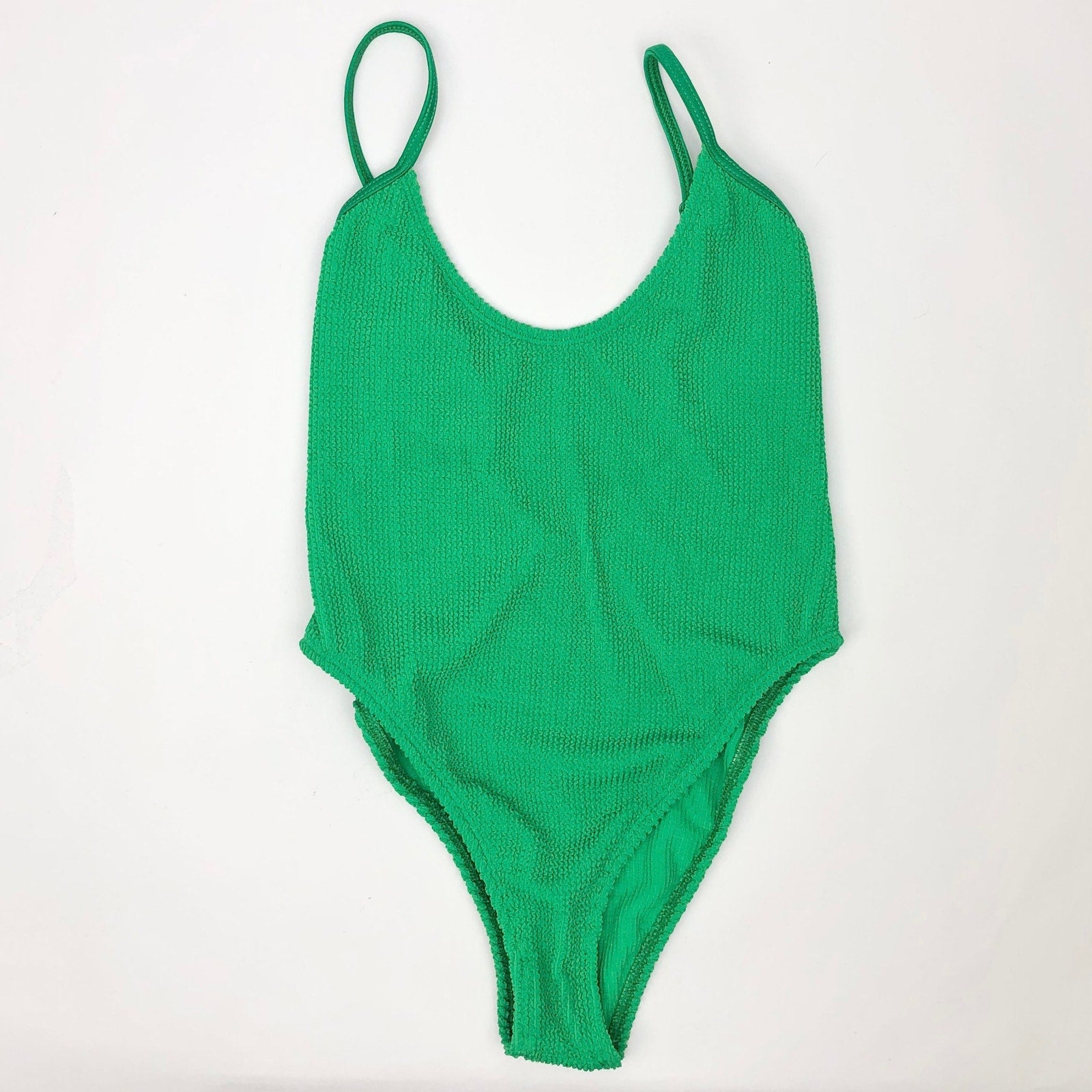 GOOD AMERICAN Always Fits One-Piece Swimsuit in Green XXS/XS Scoop Back NWOT