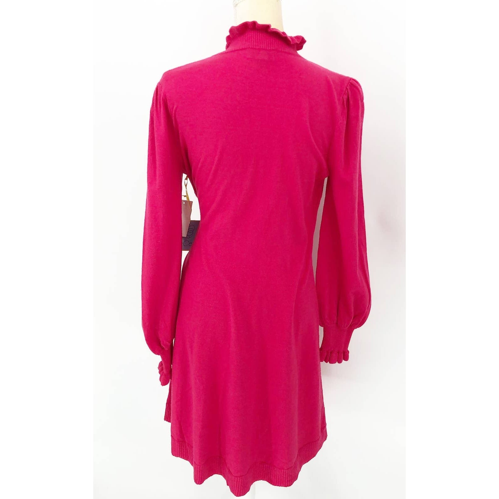 Cece Womens Sweater Knit Dress Large Rich Magenta Pink Long Sleeve NWT