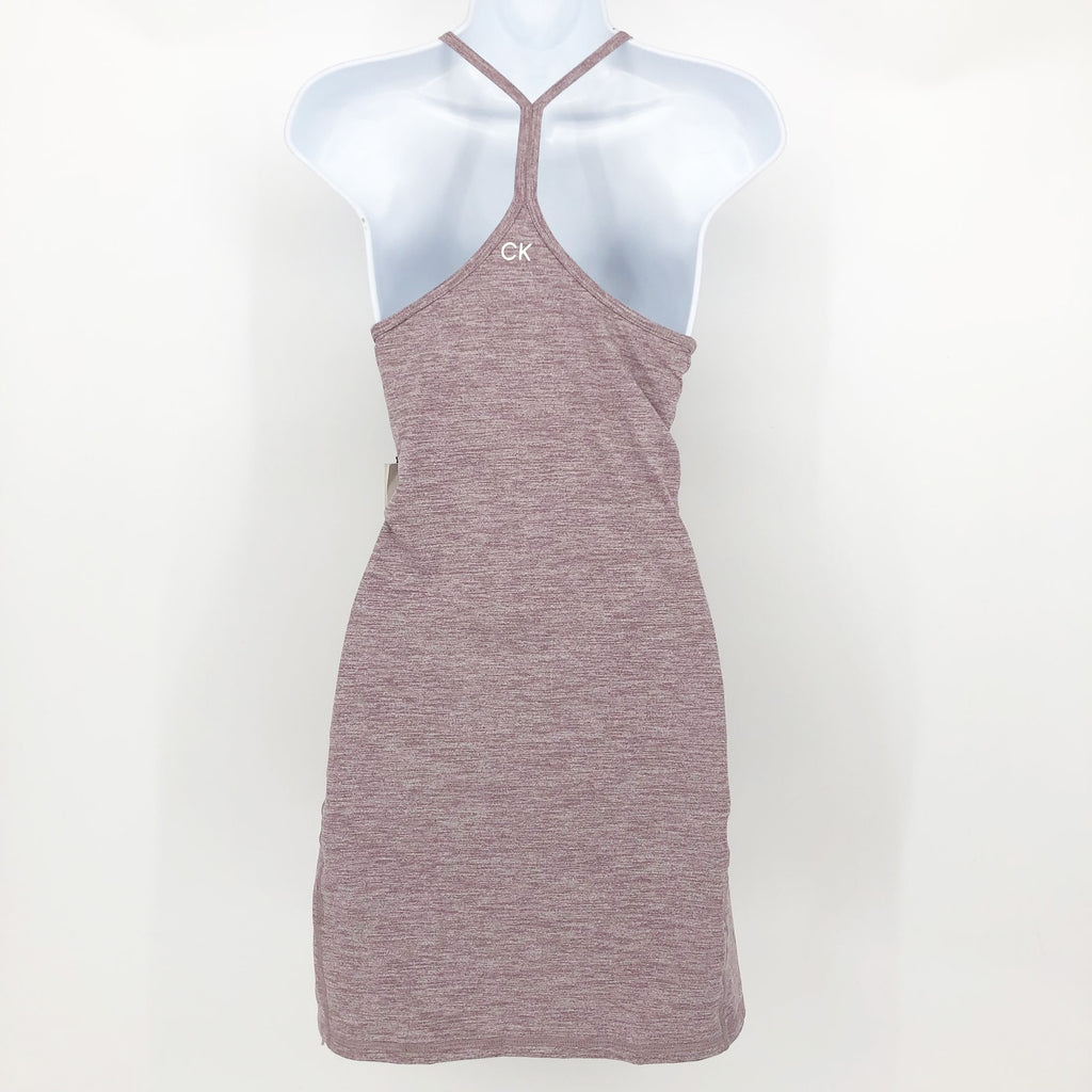 Calvin Klein Womens Athletic Mini Dress Large Heathered Purple Racerback NWT