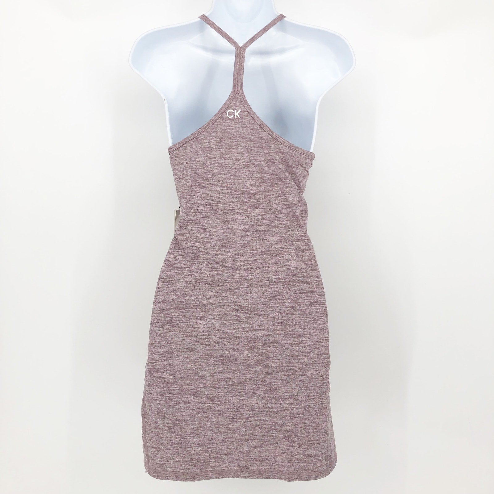 Calvin Klein Womens Athletic Mini Dress Large Heathered Purple Racerback NWT