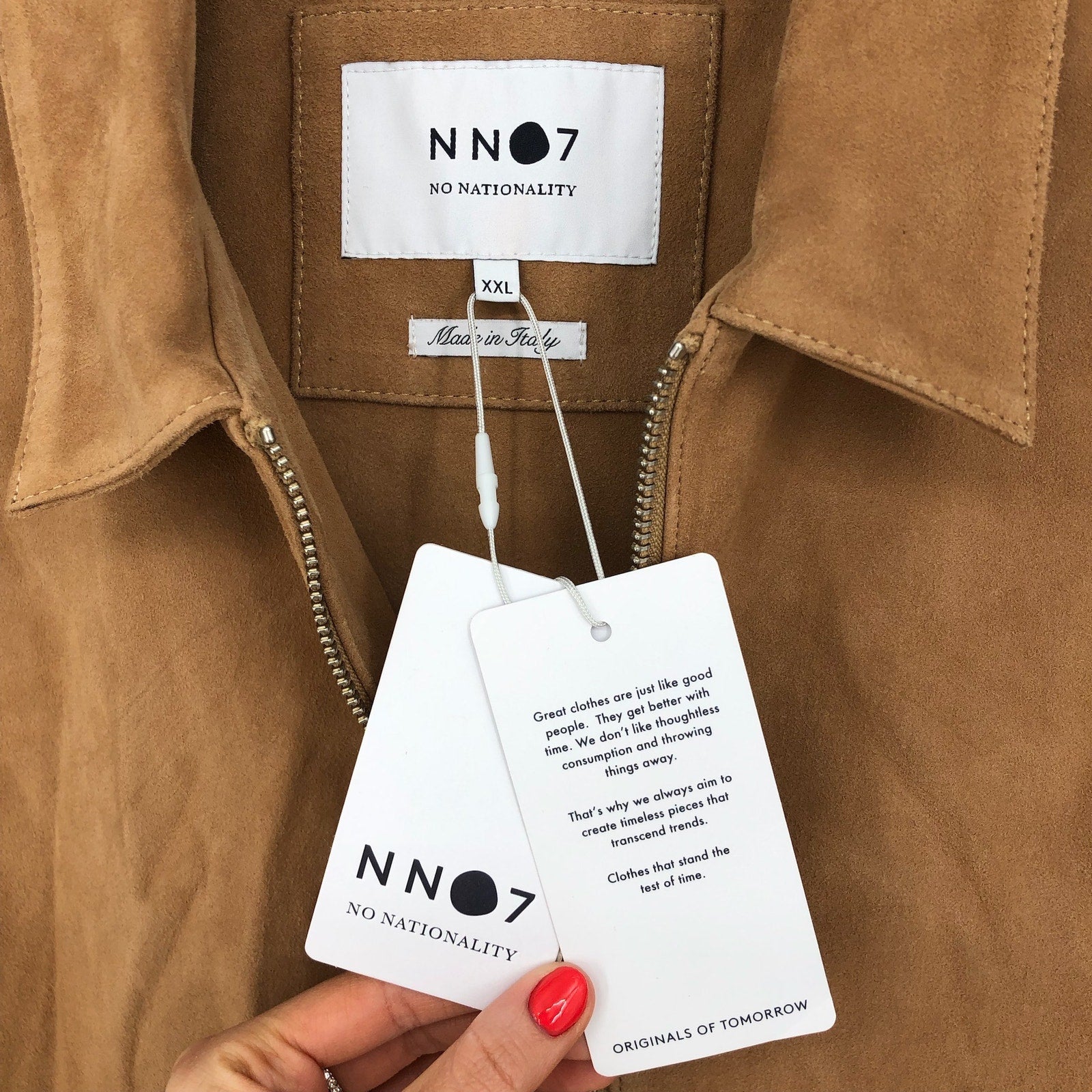No Nationality Mens Zip Suede Overshirt XXL Camel Brown Jacket NN07 $1395 NWT