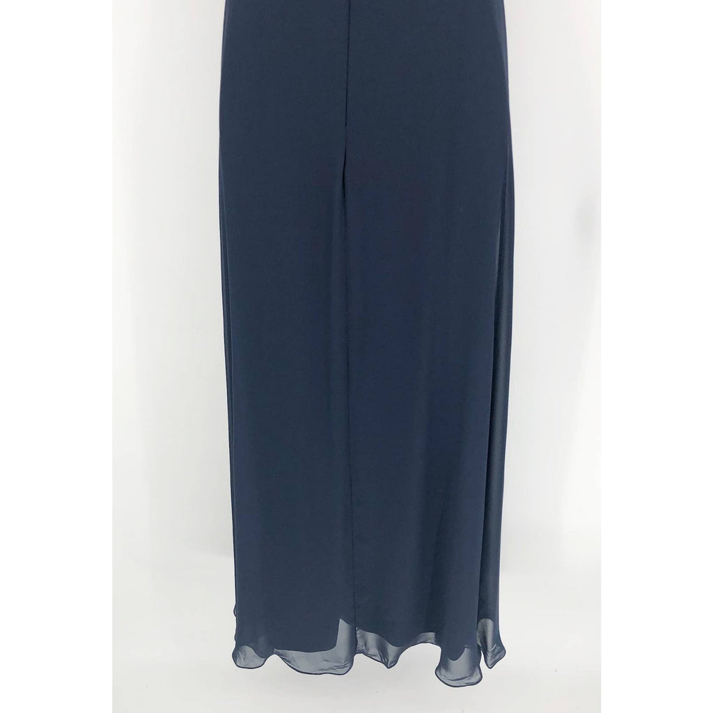 AFTER SIX 1560 Off-the-Shoulder Long Dress 2R Midnight Blue Gown Formal NWOT