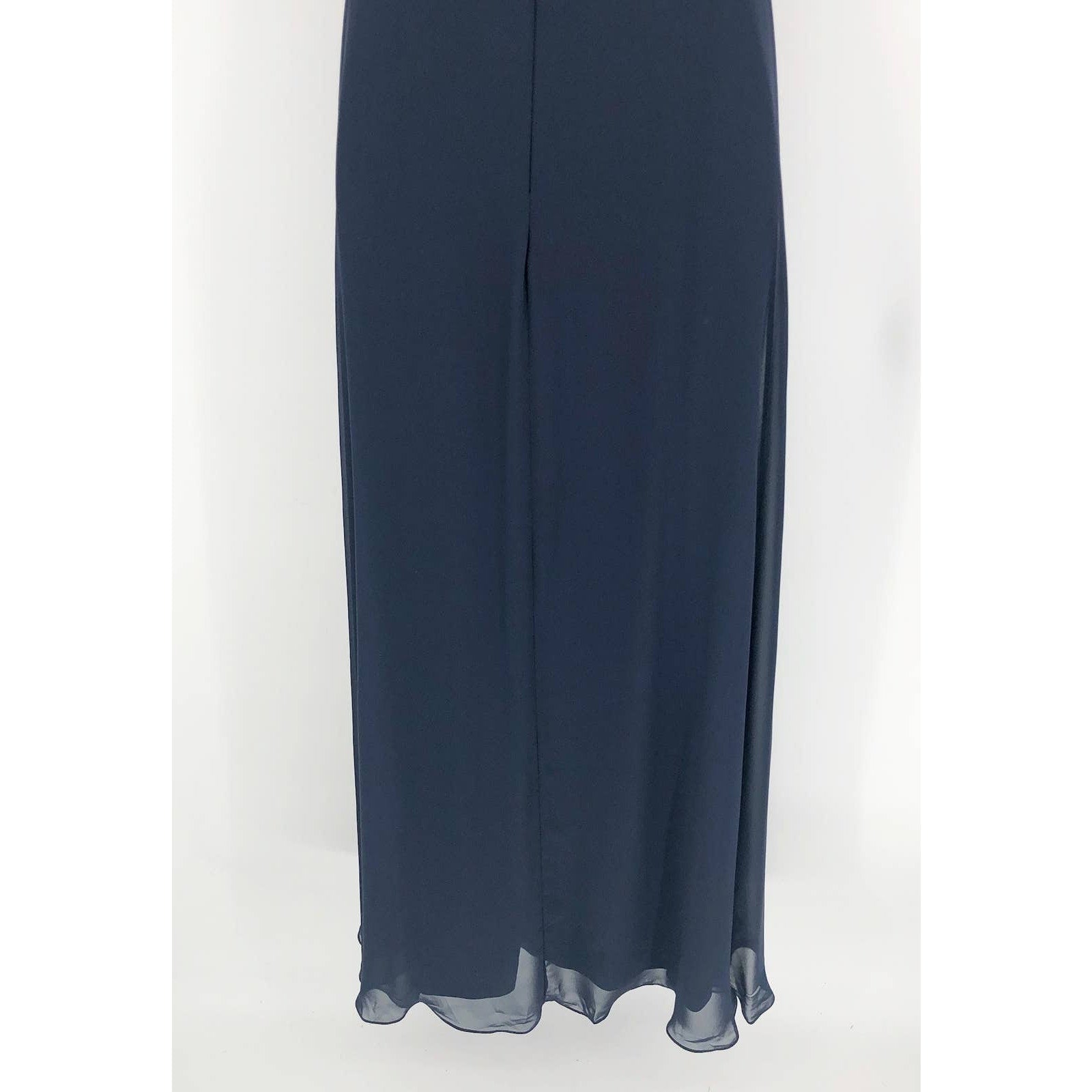 AFTER SIX 1560 Off-the-Shoulder Long Dress 2R Midnight Blue Gown Formal NWOT