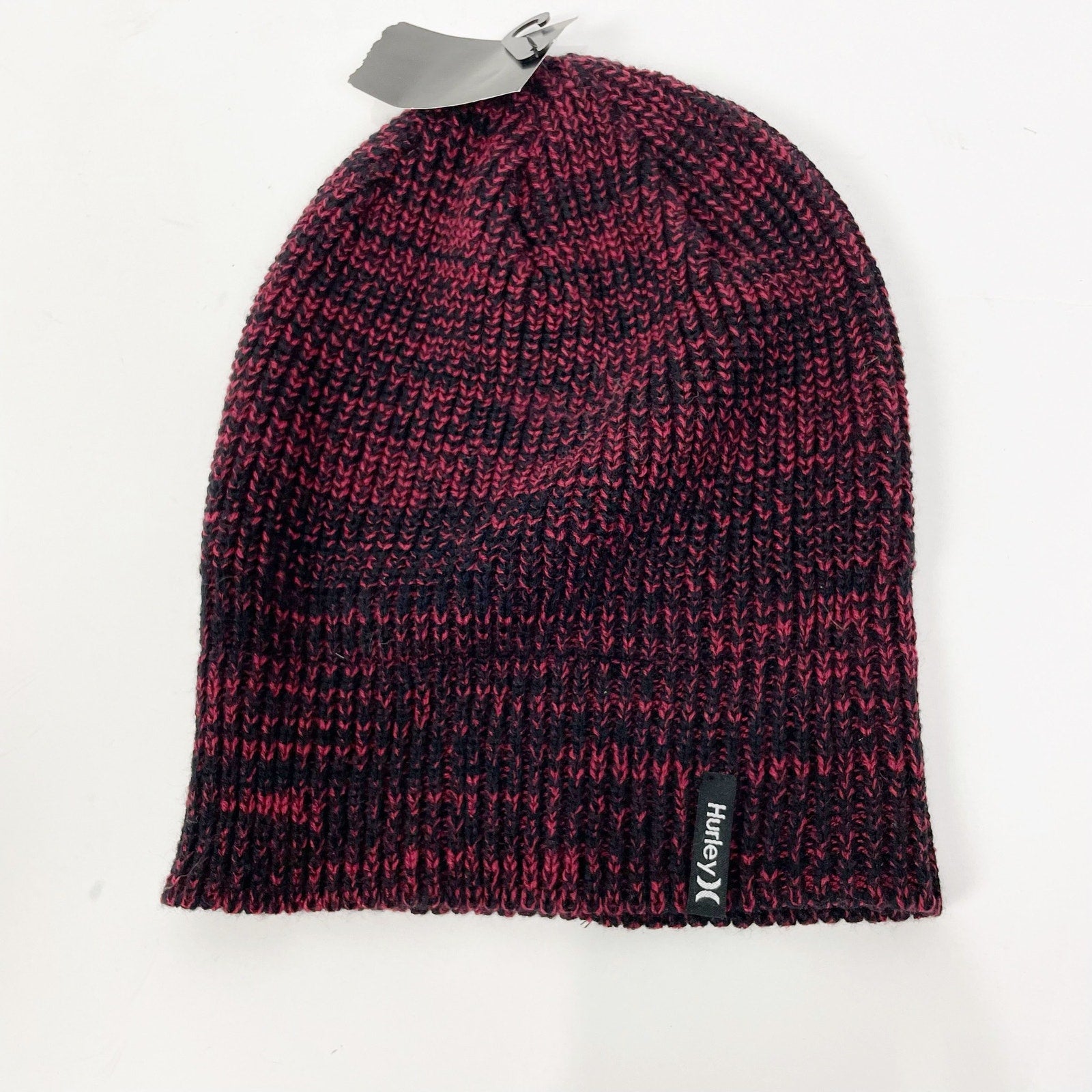 Hurley Mens Max Cuff 2.0 Beanie Hat Red Black Knit NWT