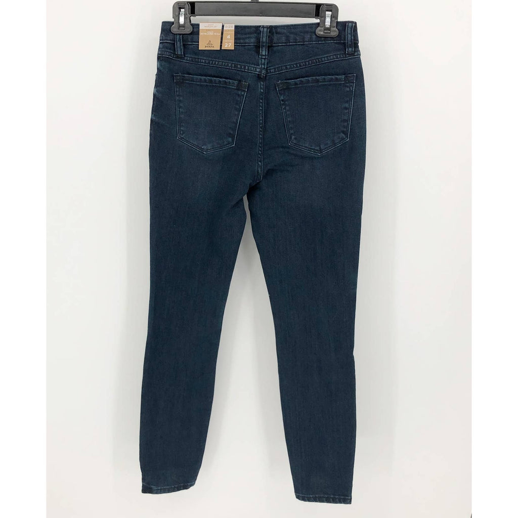 Prana Womens Sienna Skinny Jeans 27x28 US 4 Deep Blue Stretch Denim Mid Rise NWT