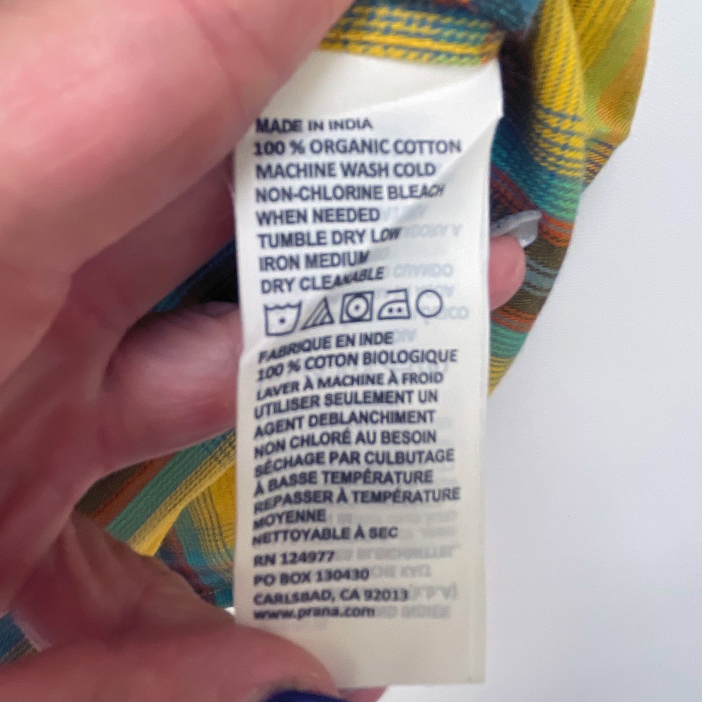 prAna Mens Dolberg Flannel Shirt Small Tall Yellow Plaid