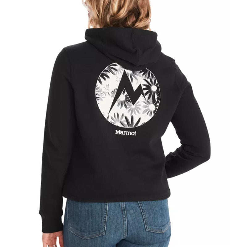 MARMOT Women's Daisy Logo Hoodie XS Black Pullover Sweatshirt NWT