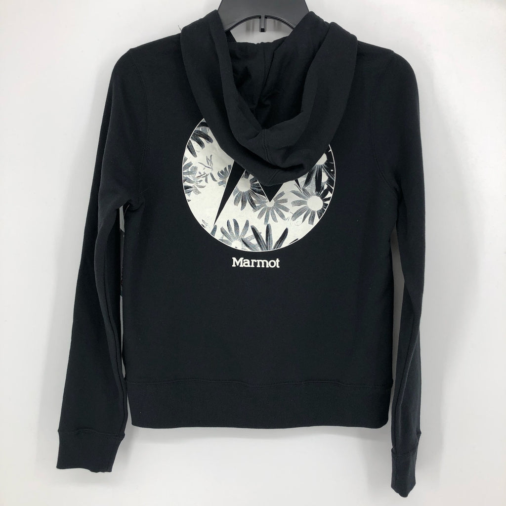 MARMOT Women's Daisy Logo Hoodie XS Black Pullover Sweatshirt NWT
