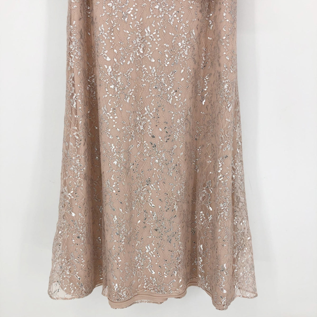AFTER SIX Rococo Lace Sequin Two-Piece Gown Size 4 Champagne Silver Lace NWT