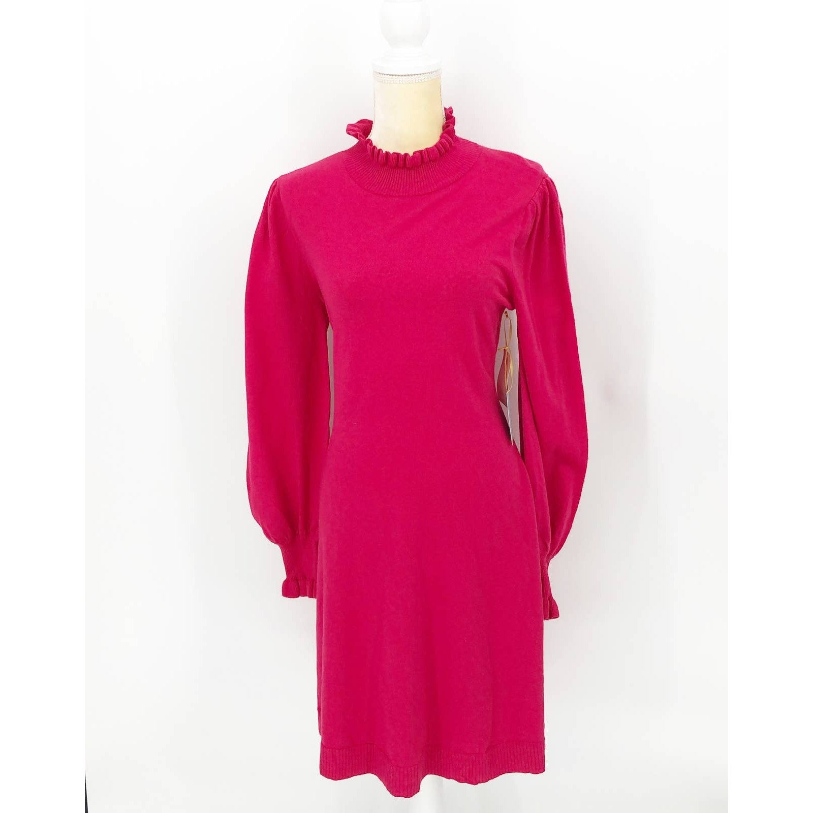 Cece Womens Sweater Knit Dress Large Rich Magenta Pink Long Sleeve NWT