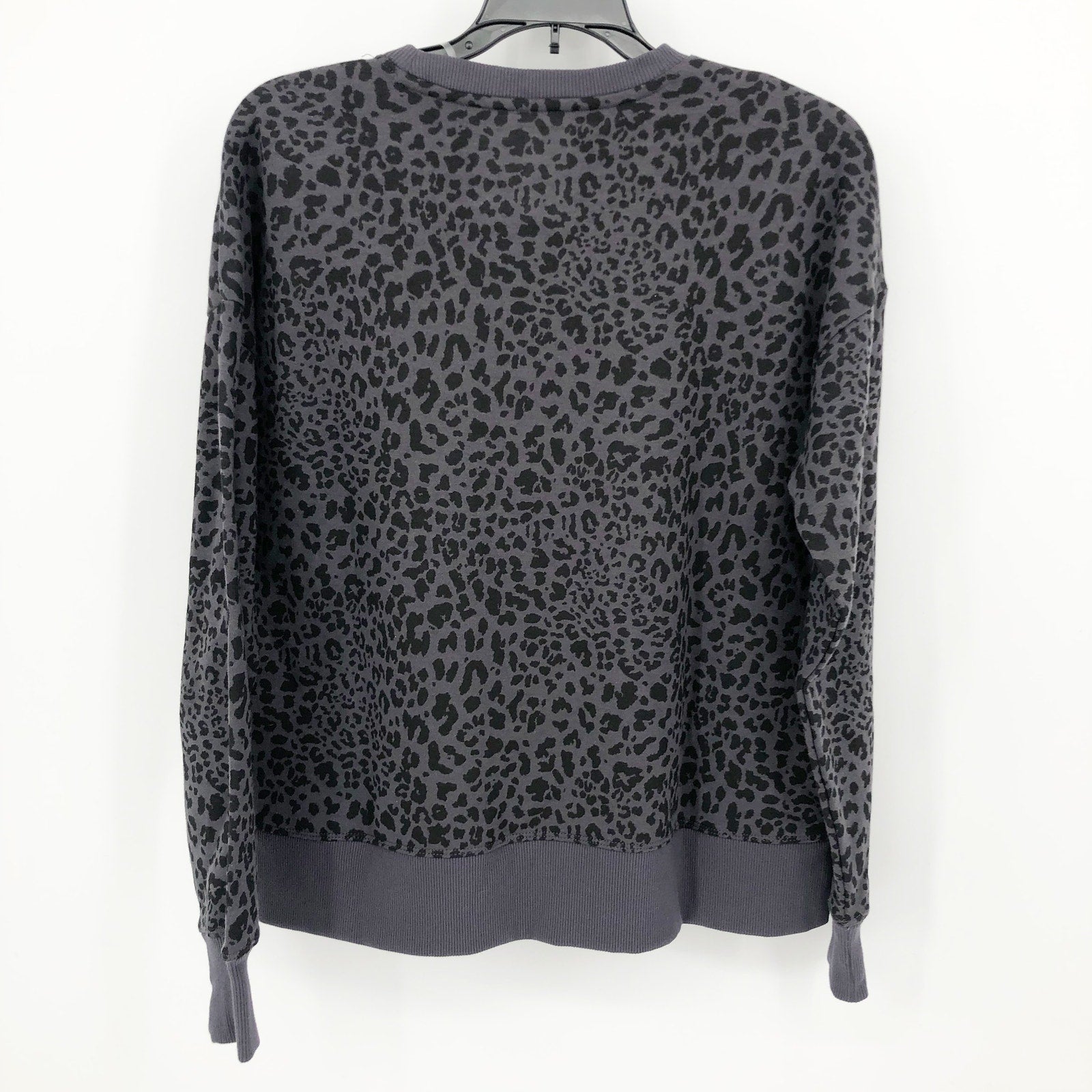Ideology Womens Cheetah Print Sweatshirt XS Black Crew Neck NWT