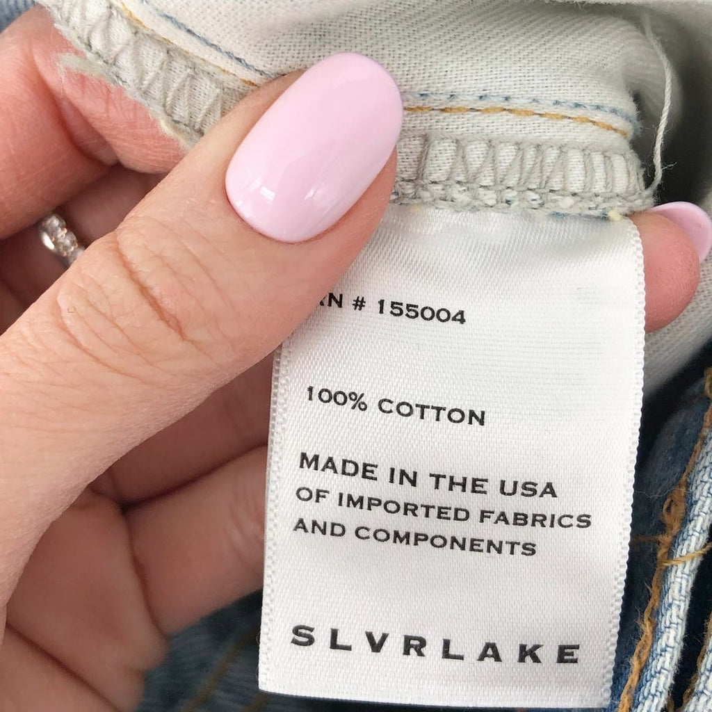 SLVRLAKE Womens London Crop Jeans Size 32 US 14 Love Matters Blue High Rise NWOT