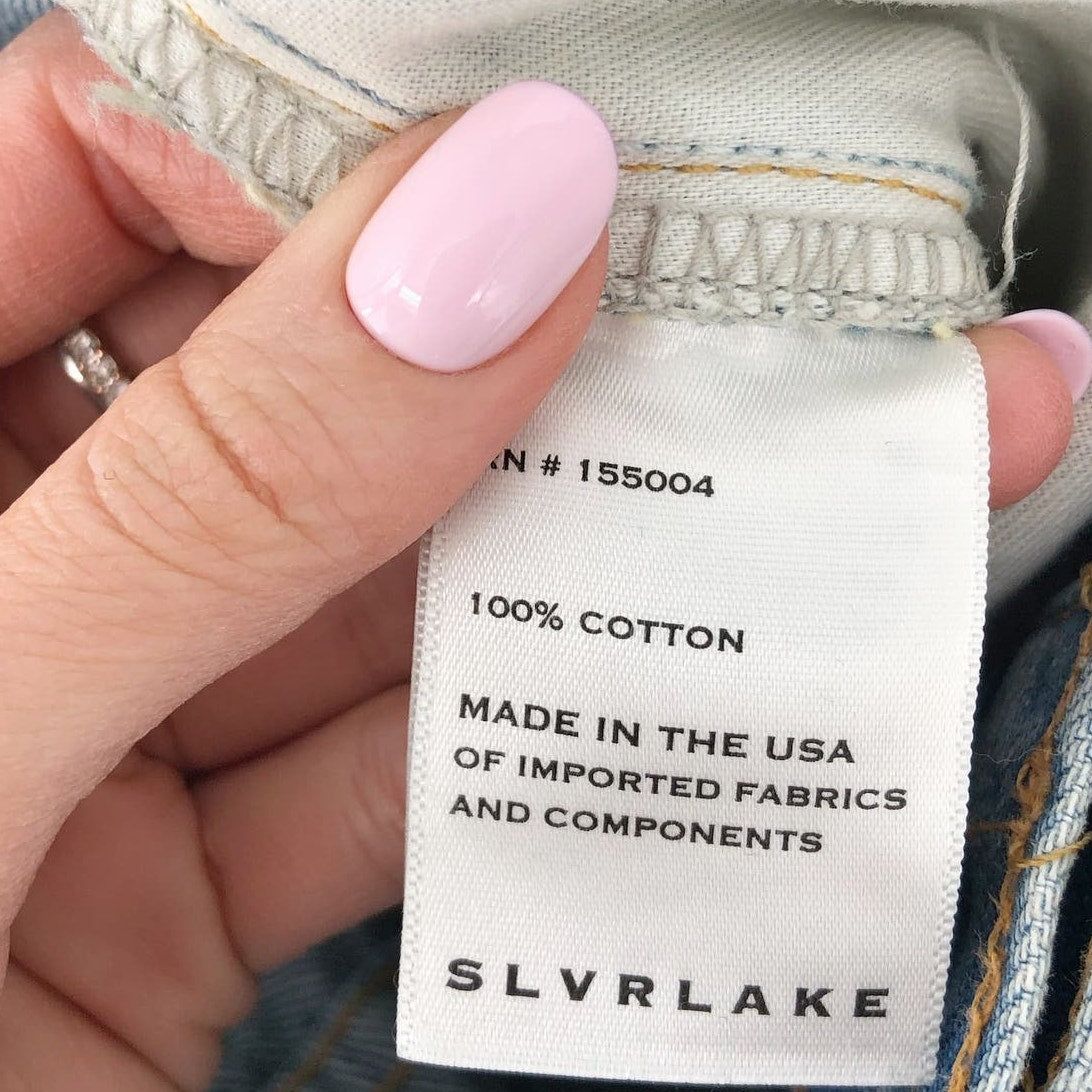SLVRLAKE Womens London Crop Jeans Size 32 US 14 Love Matters Blue High Rise NWOT