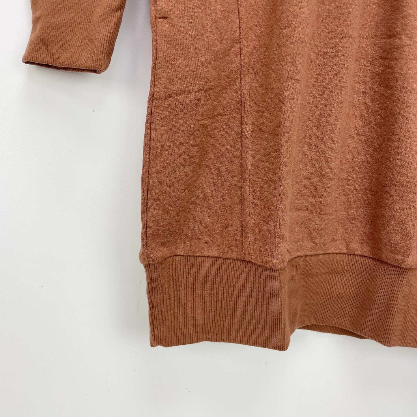 prAna Womens Cozy Up Terry Dress Roux Heather Orange SMALL