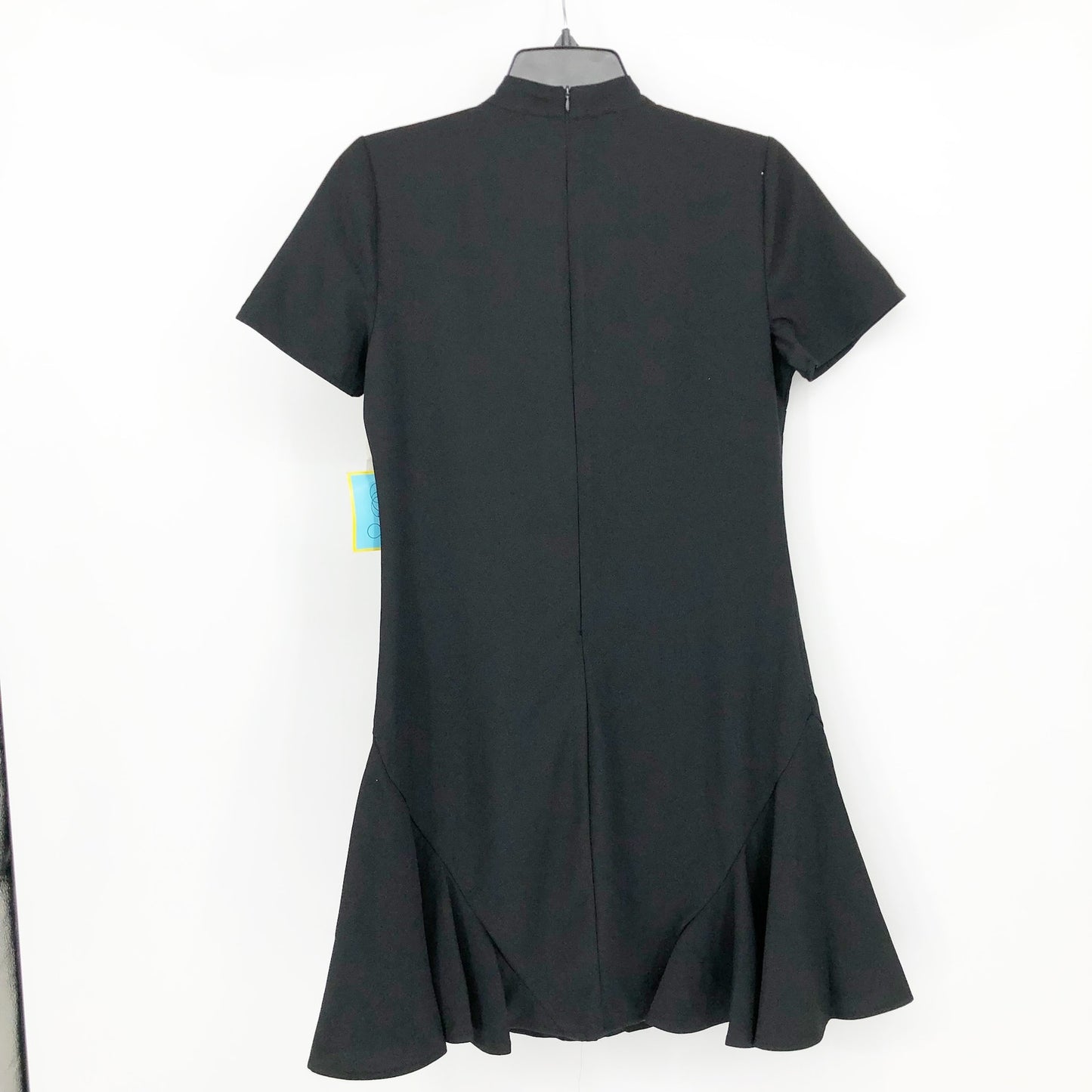 Cece Womens Bow Neck Mini Dress 4 Black Short Sleeve Fit & Flare Cocktail NWT