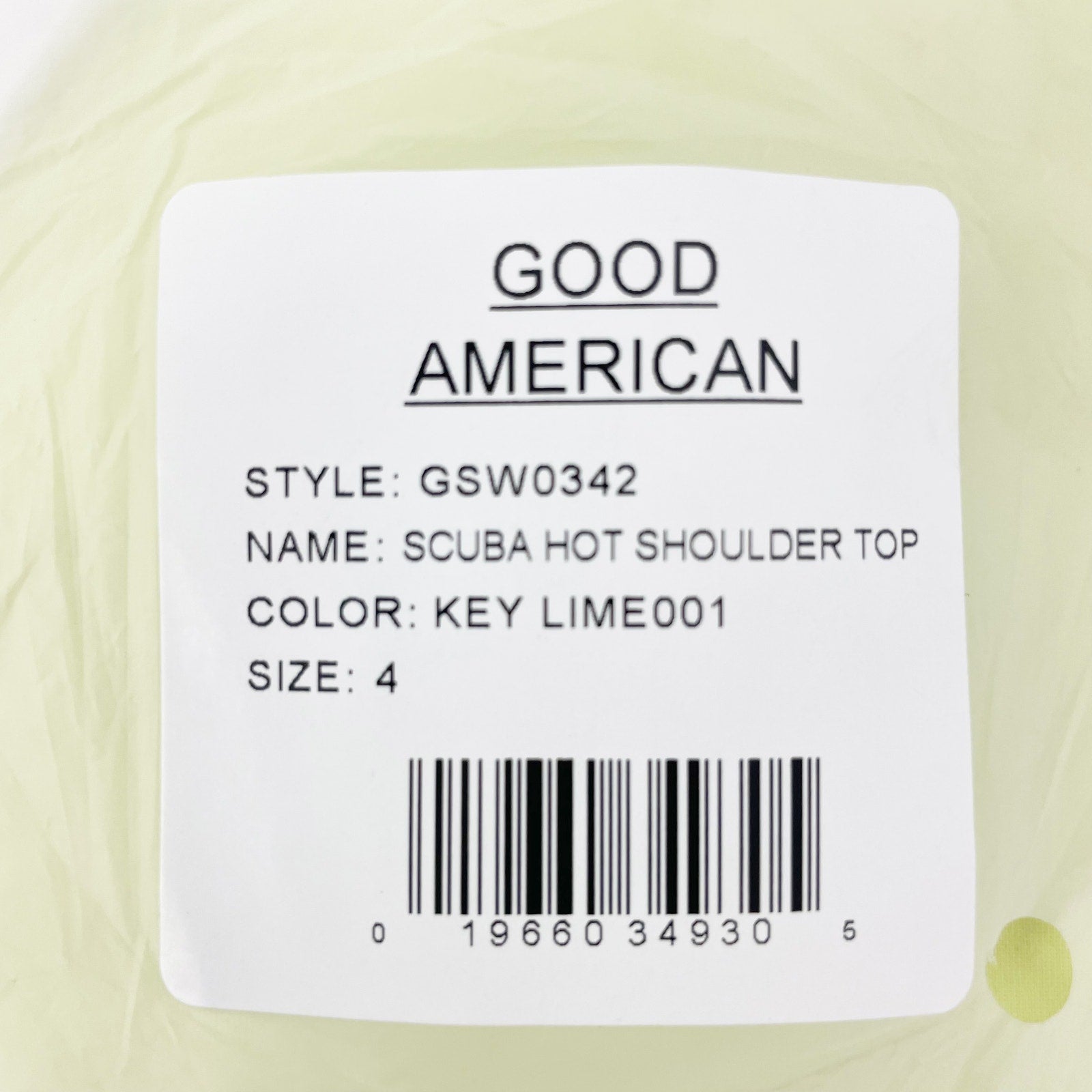 American Scuba Hot Shoulder Bikini Top Size 4 XL Swim Key Lime Green NWT