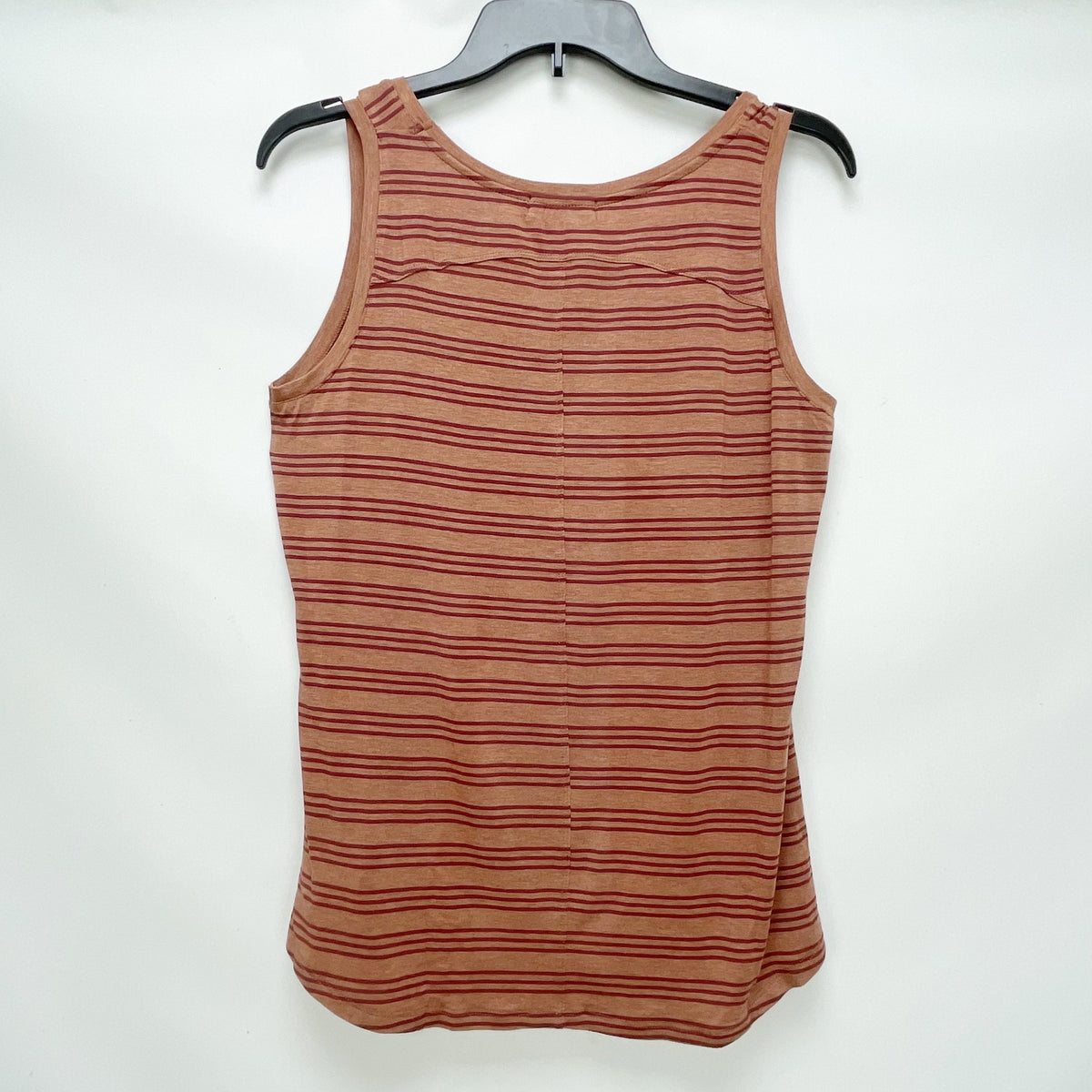 prAna Womens Foundation Tank Top XS Orange Red Scoop Neck Stripe