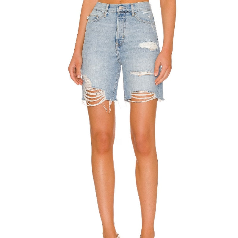 LOVERS & FRIENDS Devon 90s Cut Off Shorts 25 US 0 Boardwalk Blue Revolve NWT