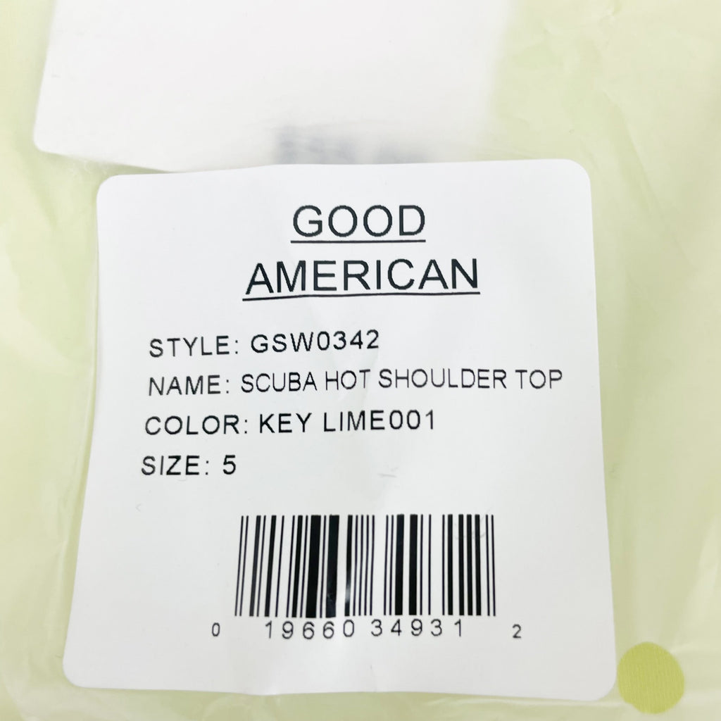 American Scuba Hot Shoulder Bikini Top Size 5 XXL Swim Key Lime Green NWT