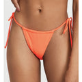 Good American Tiny Ties Bikini Bottoms 2 Medium Swimwear Matte Hot Coral NWT