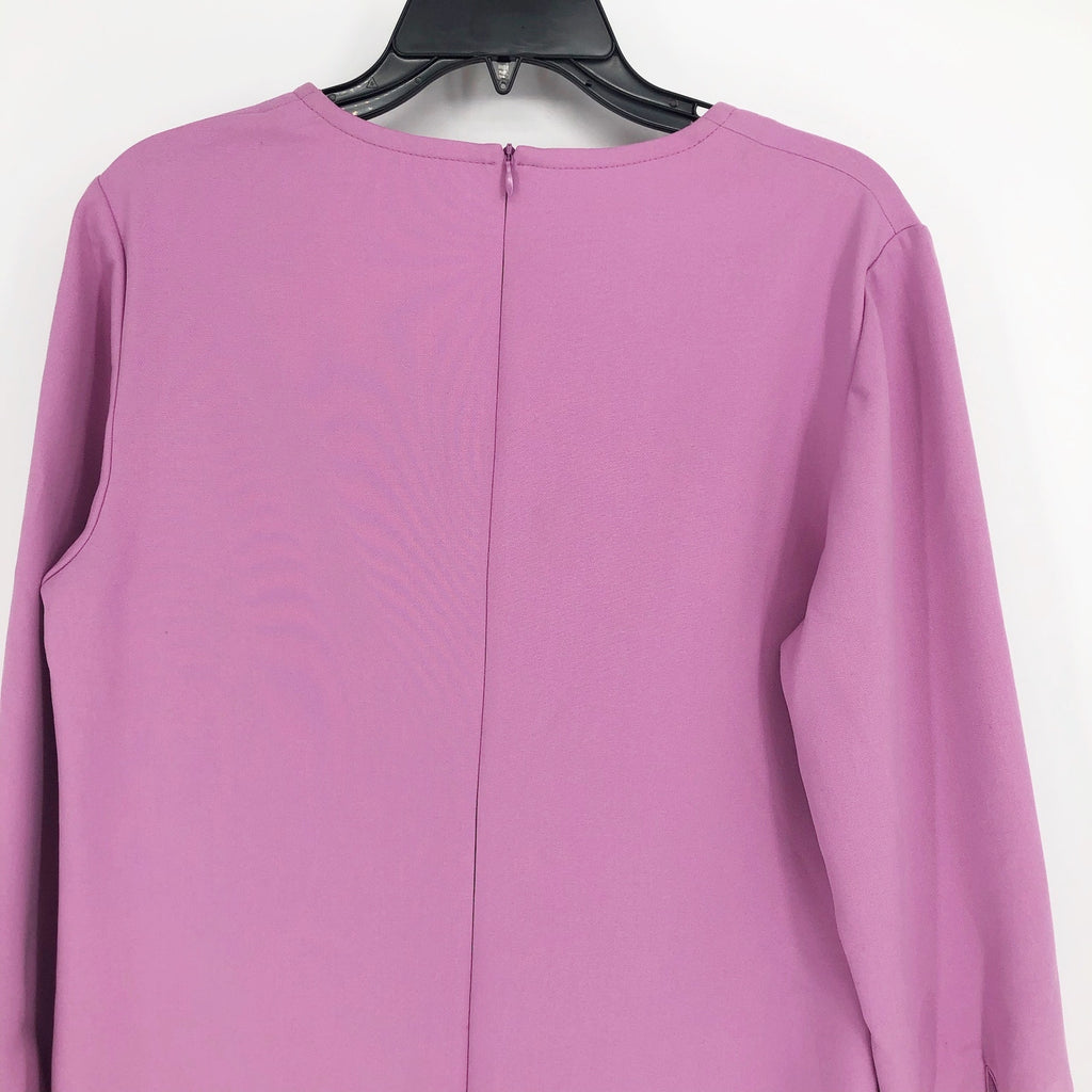 HUGO BOSS Womens Ditama A-Line Dress US 6 Blossom Purple Long Sleeve V Neck NWT