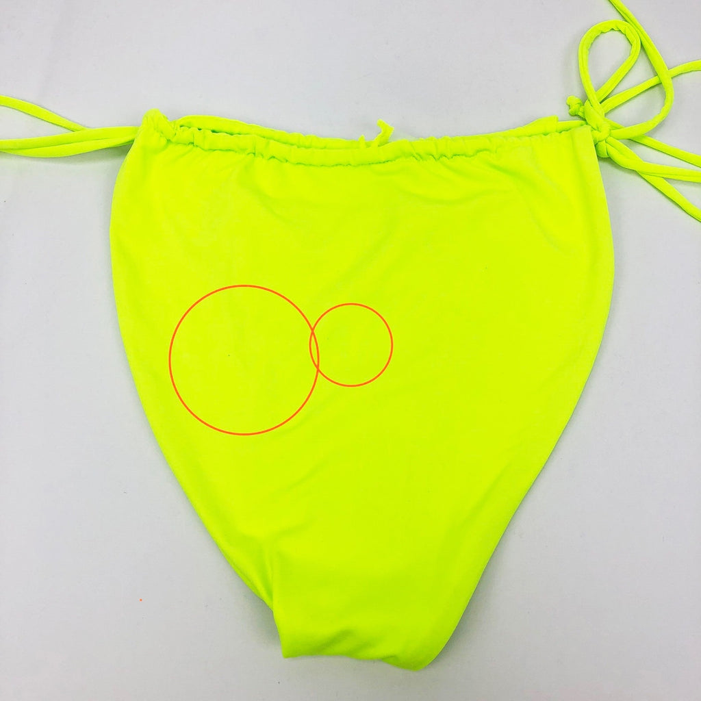Good American Tiny Ties Bottom 3 Large Swim Matte Electric Lime Green NWT FLAW
