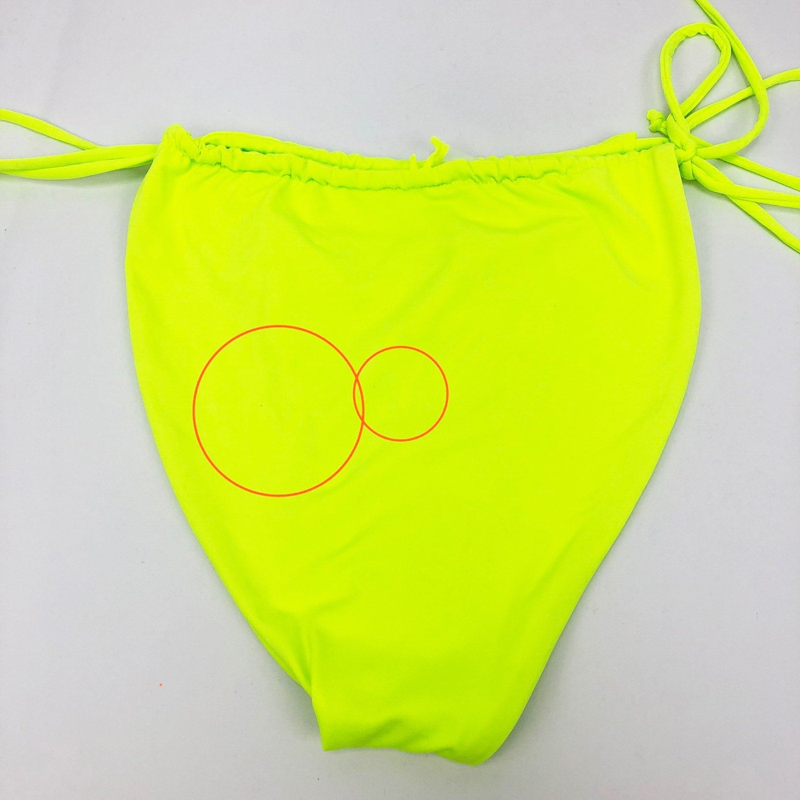 Good American Tiny Ties Bottom 3 Large Swim Matte Electric Lime Green NWT FLAW