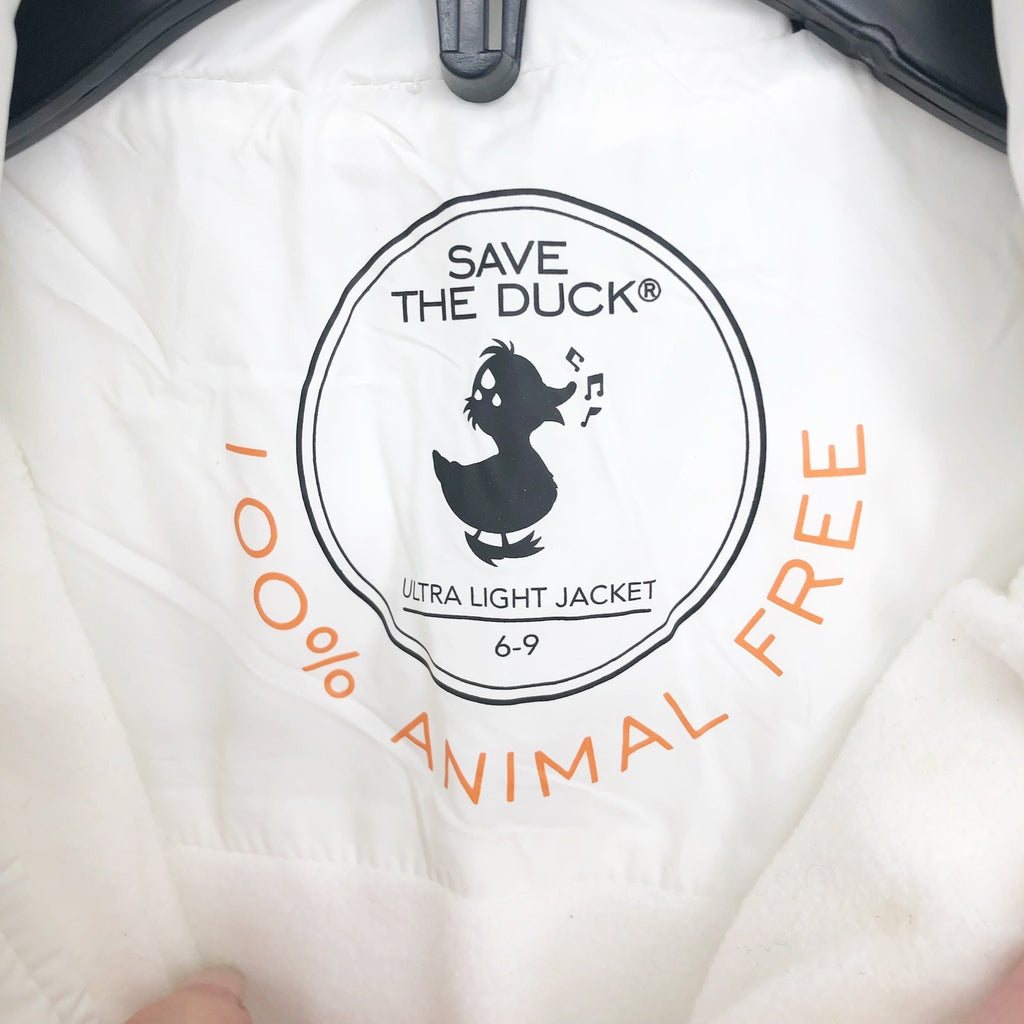 Save the Duck Baby Storm Hooded Snowsuit 6-9 Month White Puffer Winter NWOT