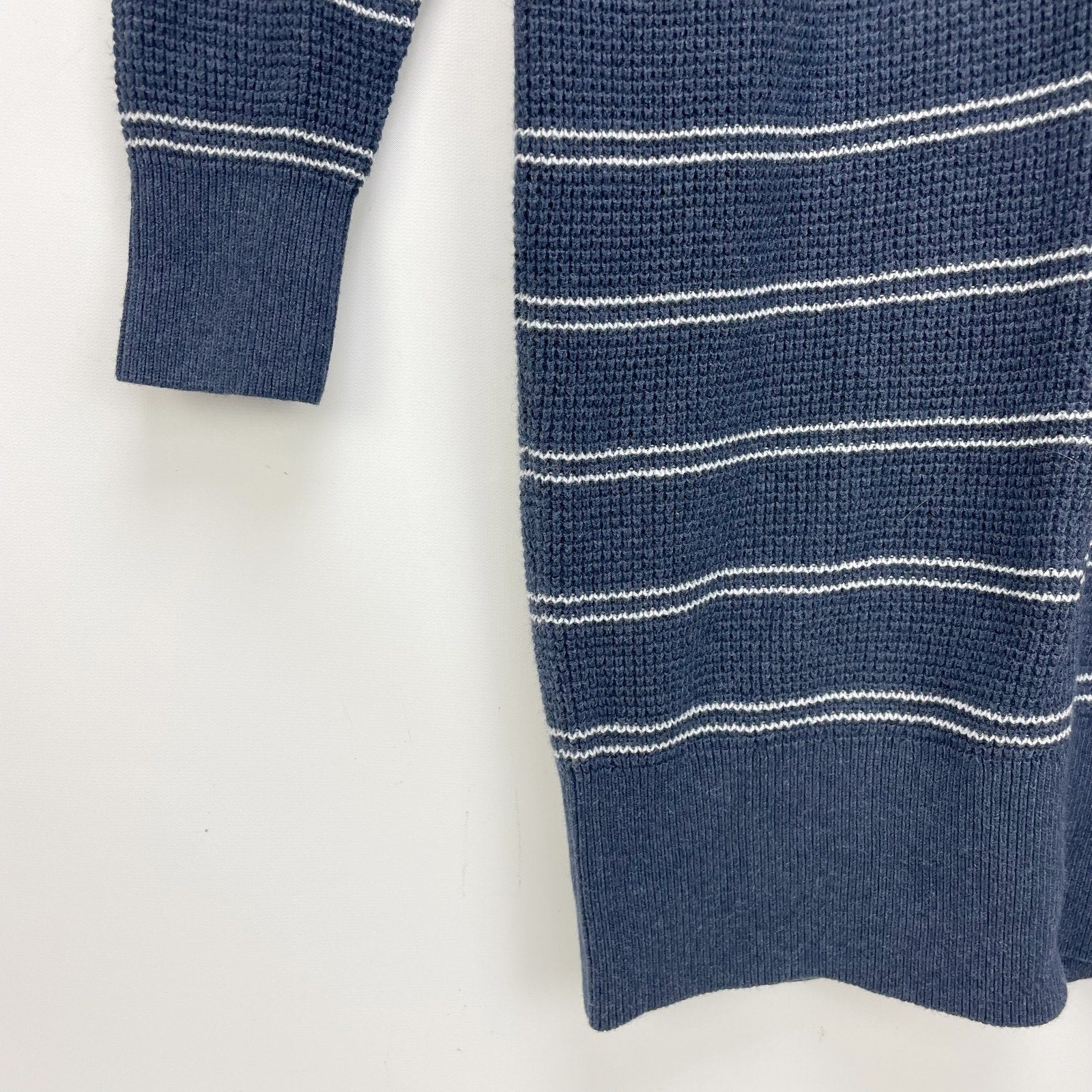 prAna Womens Milani Henley Dress Small Nautical Stripe Blue Thermal Knit NWT
