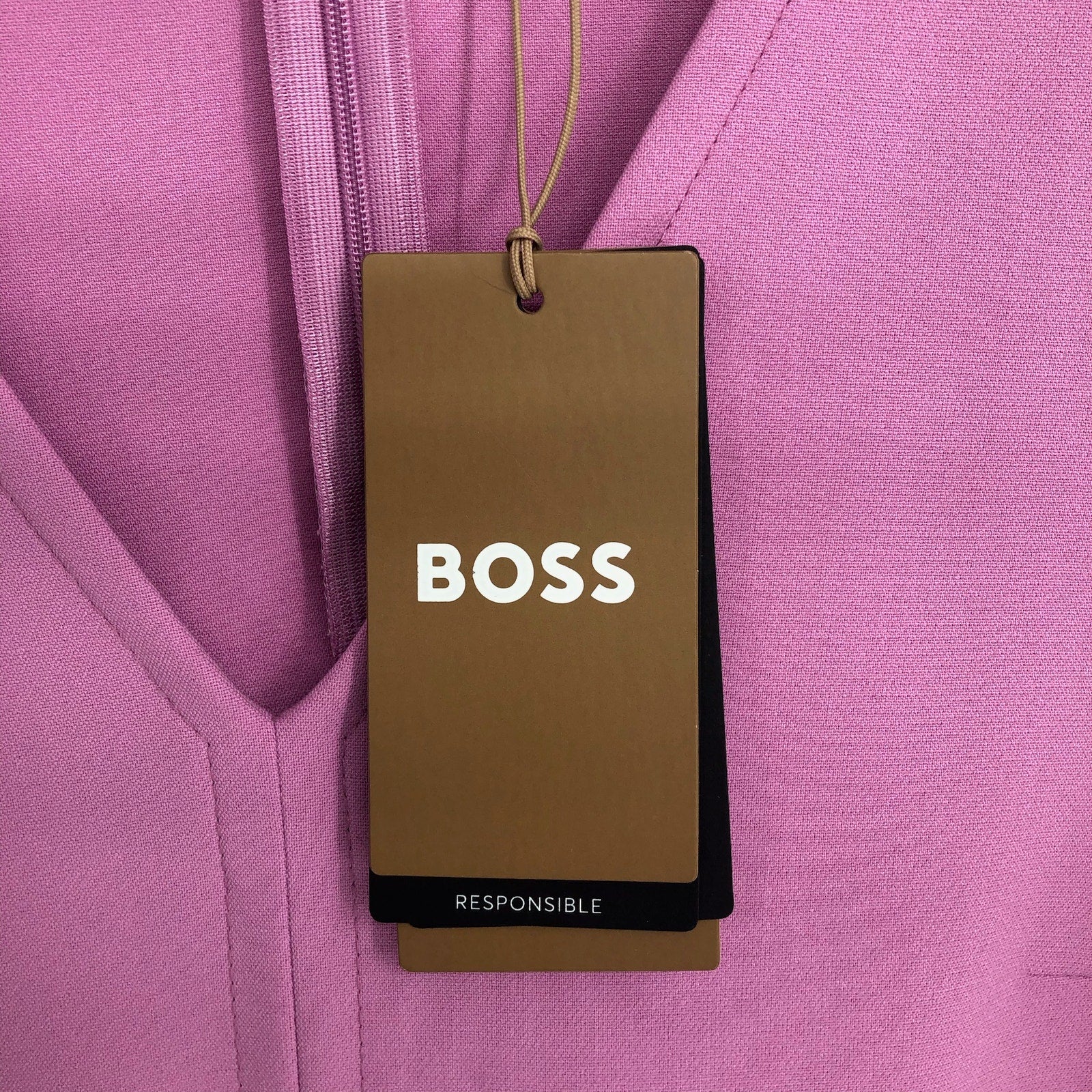 HUGO BOSS Womens Ditama A-Line Dress US 6 Blossom Purple Long Sleeve V Neck NWT