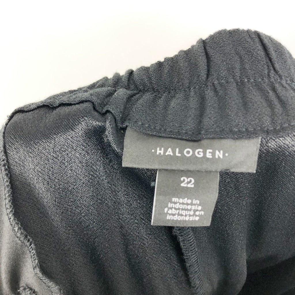 HALOGEN Women Ankle Pants Black Size 22 Classic Pull-On High Rise Pockets NWT