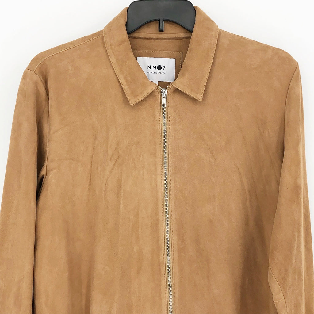 No Nationality Mens Zip Suede Overshirt XXL Camel Brown Jacket NN07 $1395 NWT