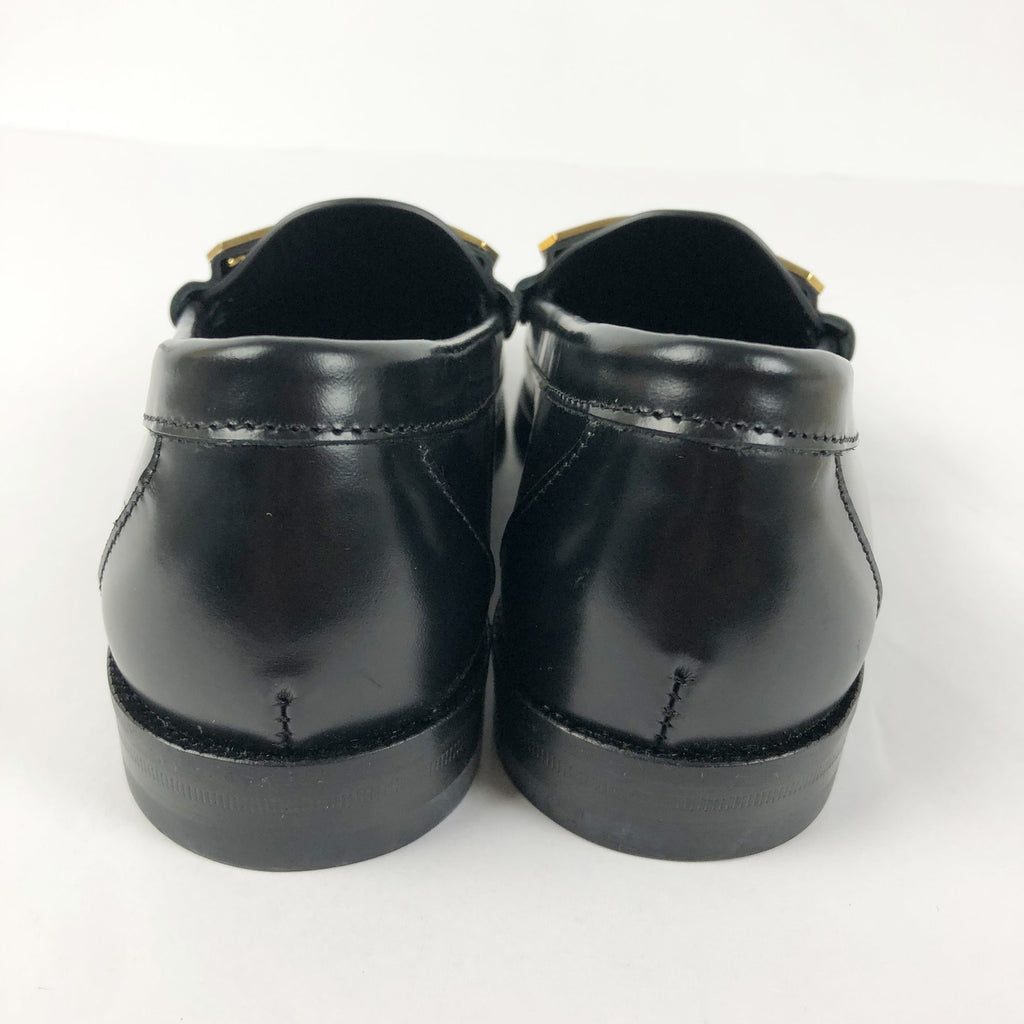 Buscemi Womens Town Loafers EU 35 US 5 Black Leather Gold Made in Italy NWOB