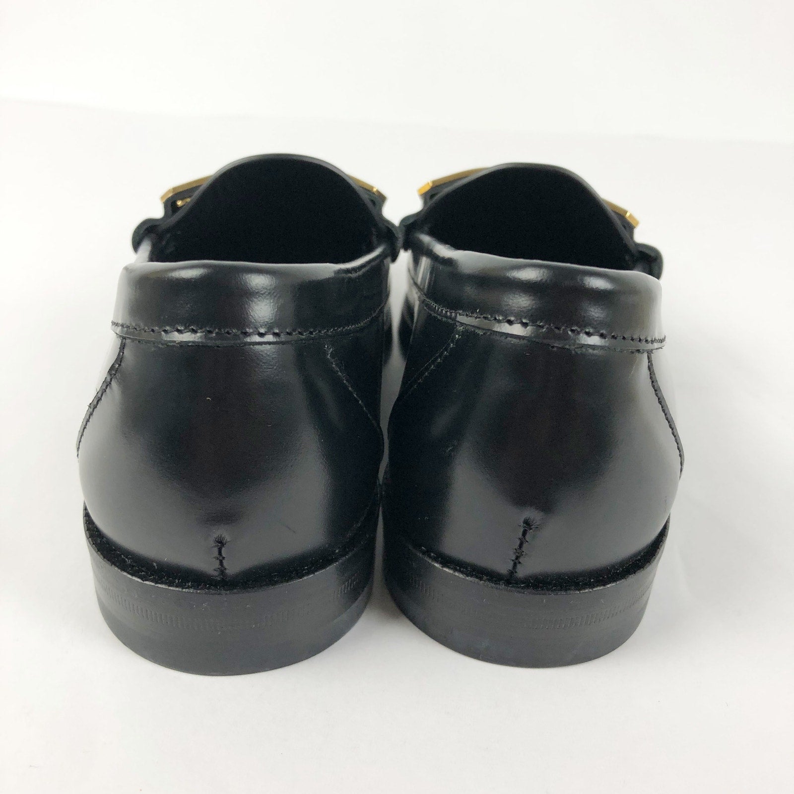 Buscemi Womens Town Loafers EU 35 US 5 Black Leather Gold Made in Italy NWOB
