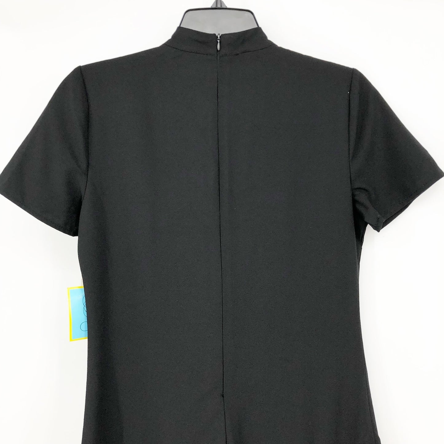 Cece Womens Bow Neck Mini Dress 4 Black Short Sleeve Fit & Flare Cocktail NWT