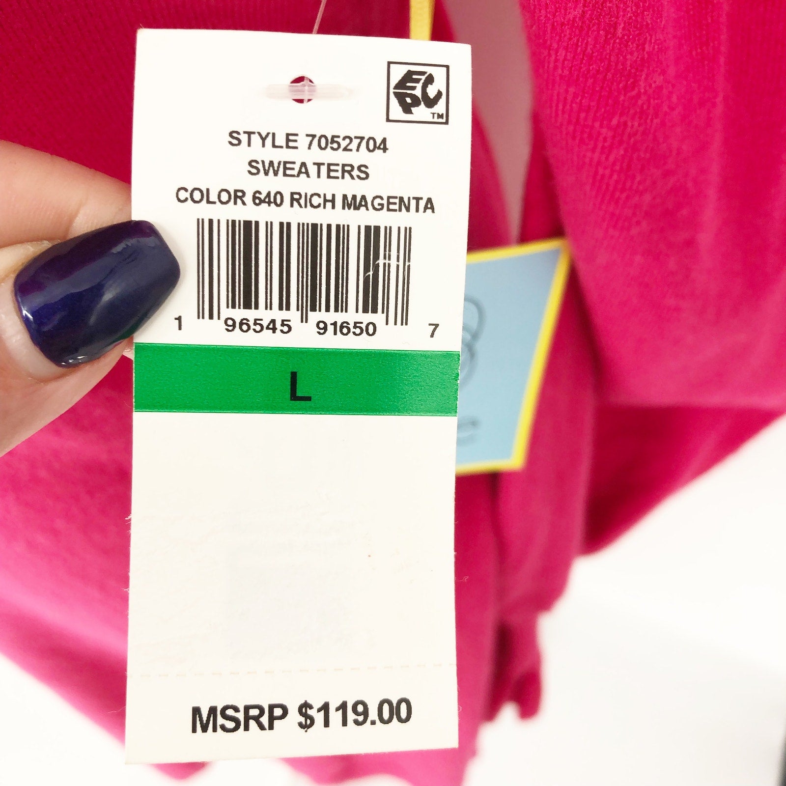 Cece Womens Sweater Knit Dress Large Rich Magenta Pink Long Sleeve NWT