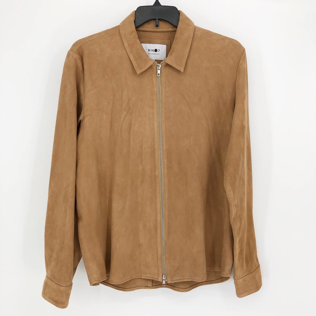 No Nationality Mens Zip Suede Overshirt XXL Camel Brown Jacket NN07 $1395 NWT