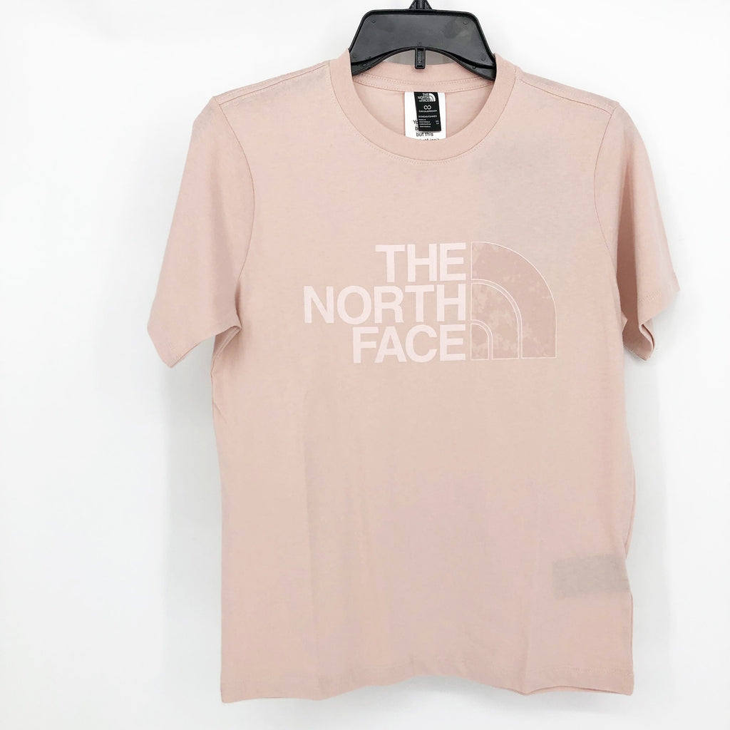 The North Face Womens Half Dome Logo Tee XS Pink Moss Short Sleeve NWT